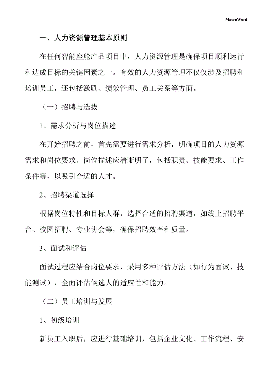 智能座舱产品项目人力资源管理方案（范文）_第3页