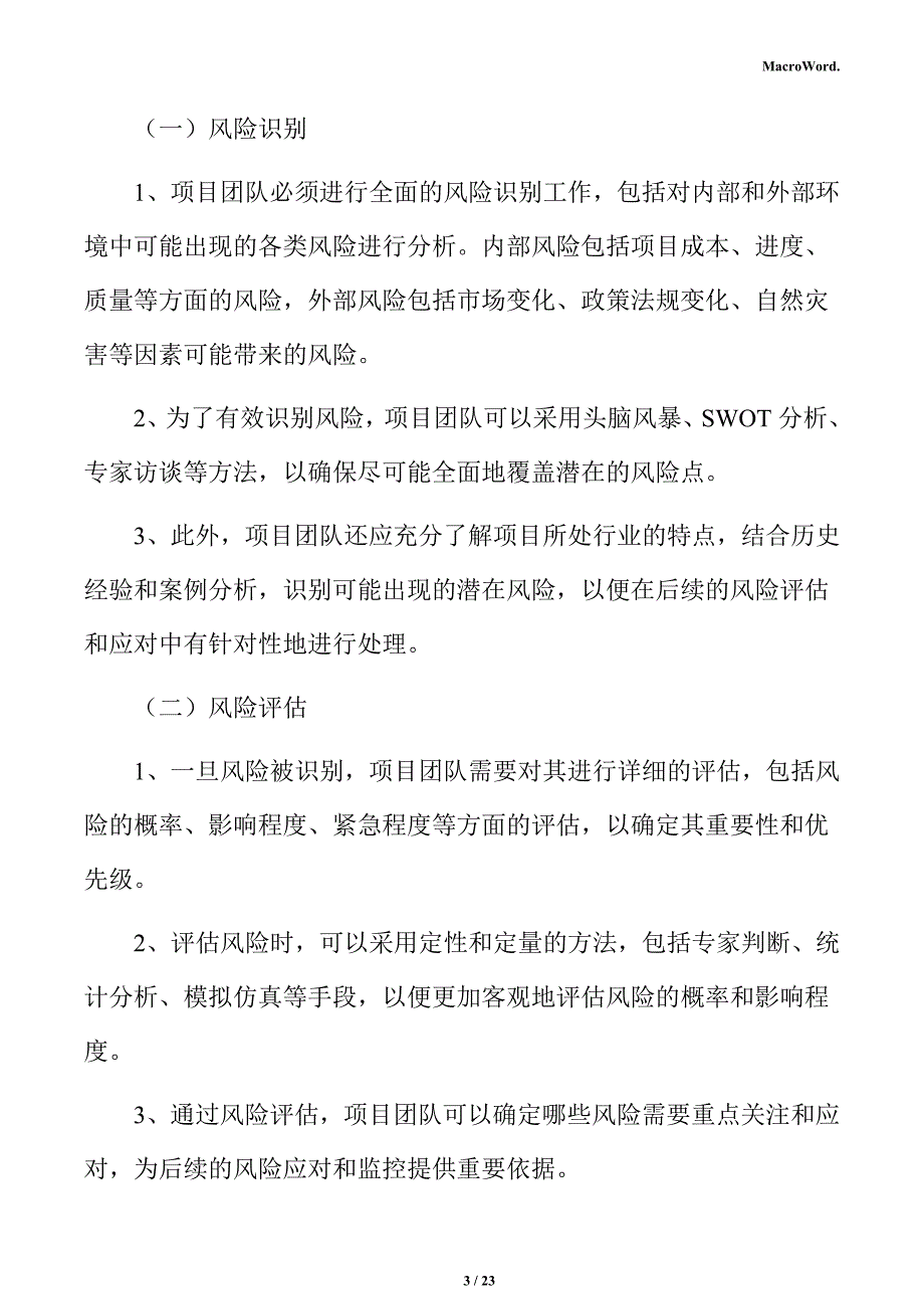 美容线项目风险管理分析报告（仅供参考）_第3页