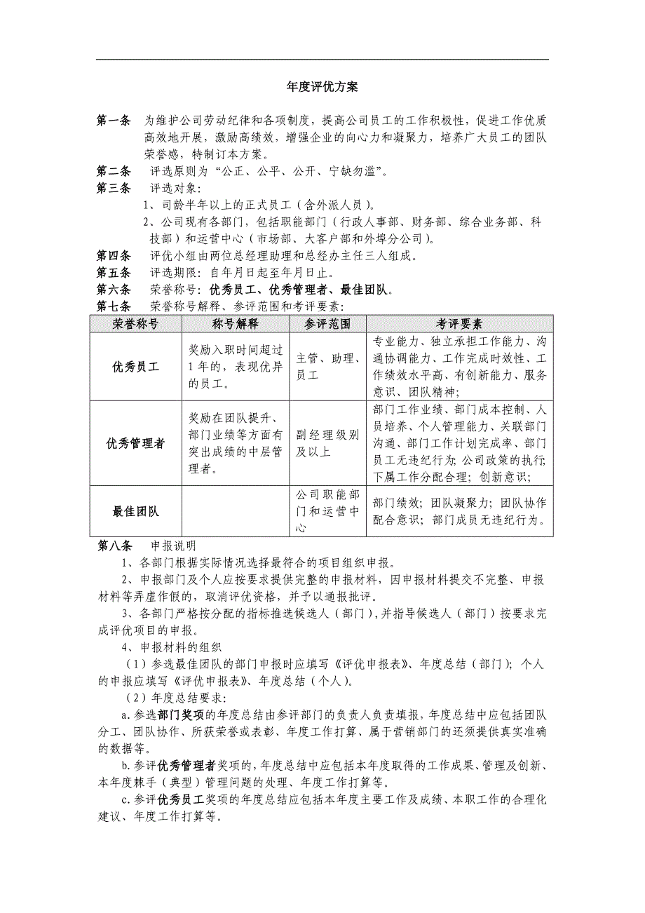 公司员工年度评优办法_第1页