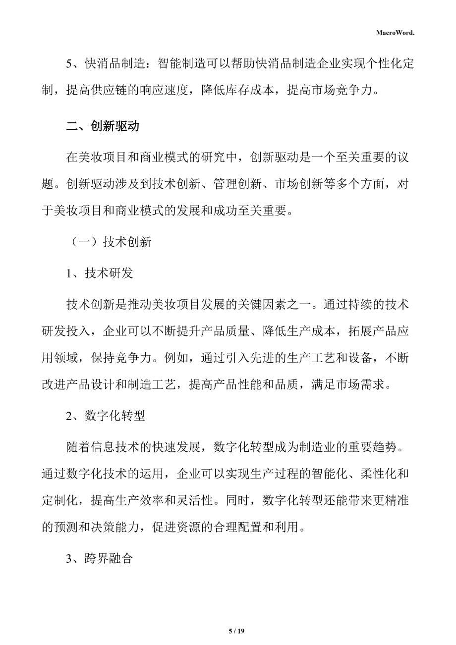 美妆项目商业模式分析报告（模板范文）_第5页