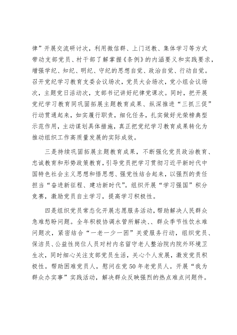 2024村（社区）党支部年工作总结（2025）_第2页