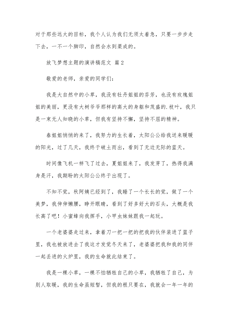 放飞梦想主题的演讲稿范文（30篇）_第2页