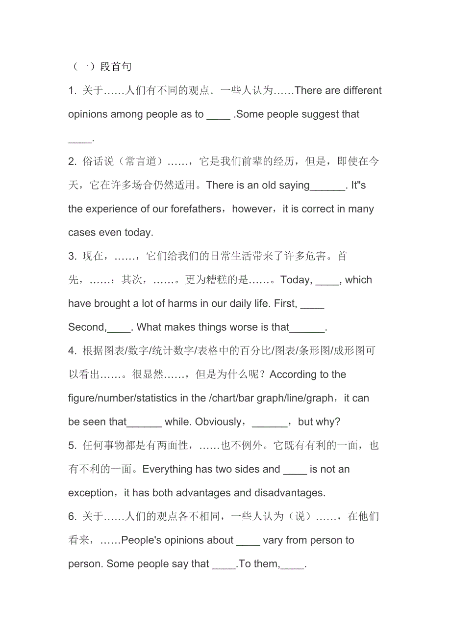 初中英语作文万能句总结_第1页