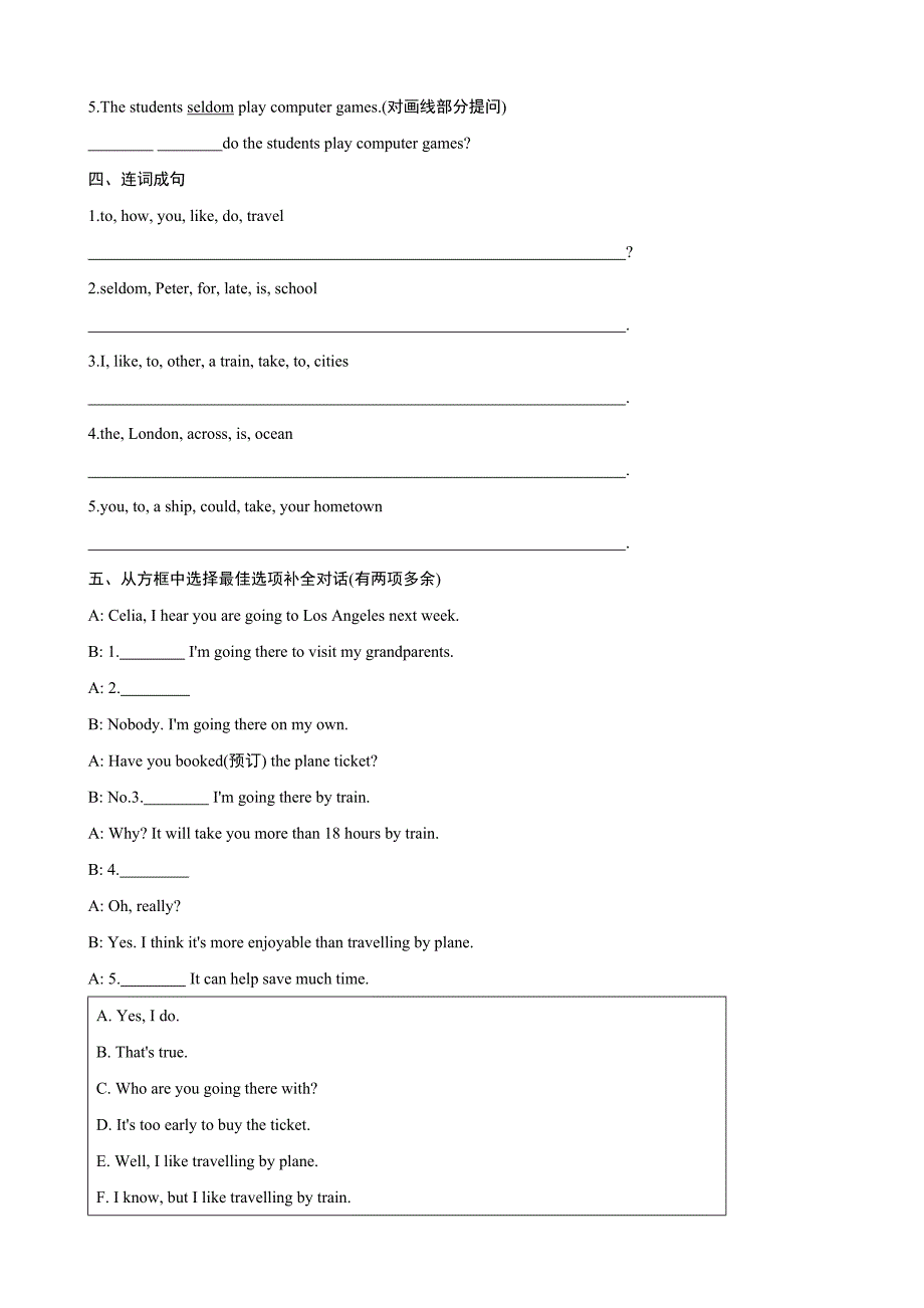 【冀教】八上英语 Unit 6 Lesson 31 同步练习_第2页