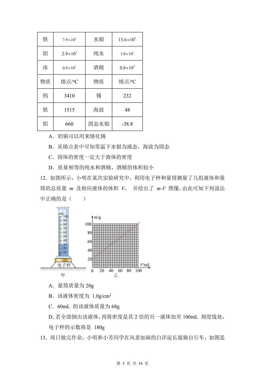 人教版（2024新版）八年级上册物理期末必刷多项选择题50题（含答案解析）_第5页