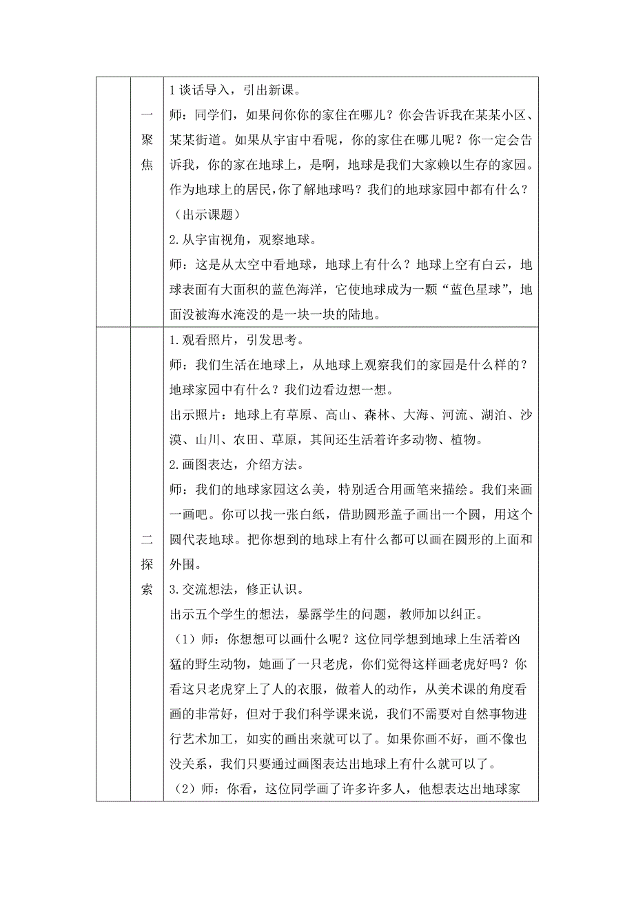 2024年上学期小学科学二年级【科学(教科版)】地球家园中有什么-1教学设计_第2页