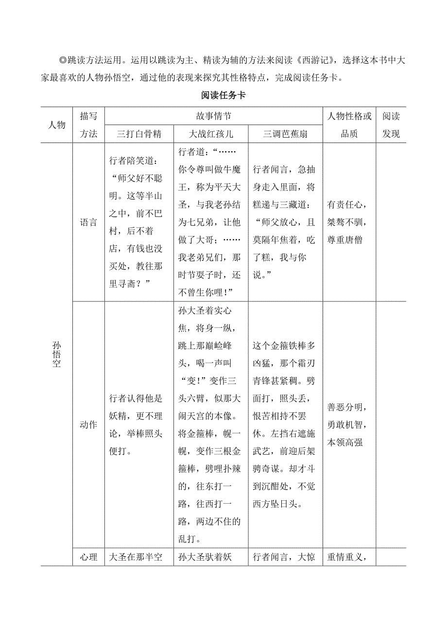 2024秋季初中语文七年级上册新教材简案整本书阅读 《西游记》_第5页