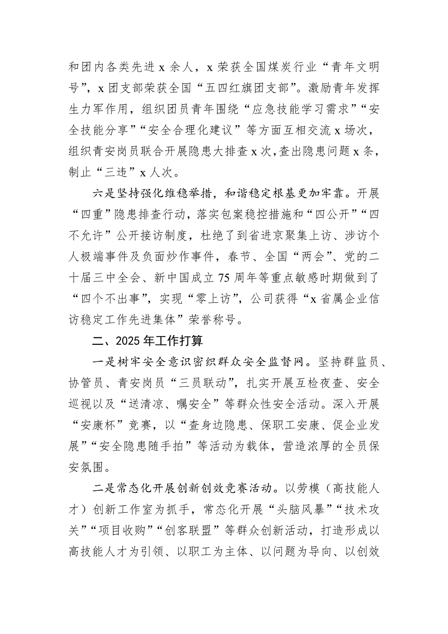 公司群团2024年工作总结及2025年打算_第3页