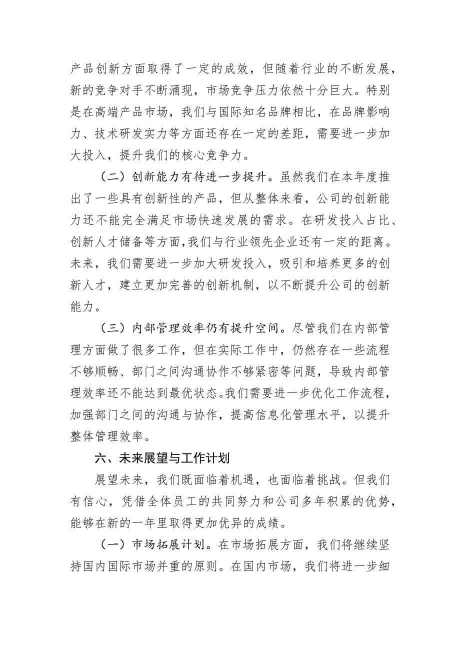 总经理关于年度经营业绩完成情况的工作报告_第5页