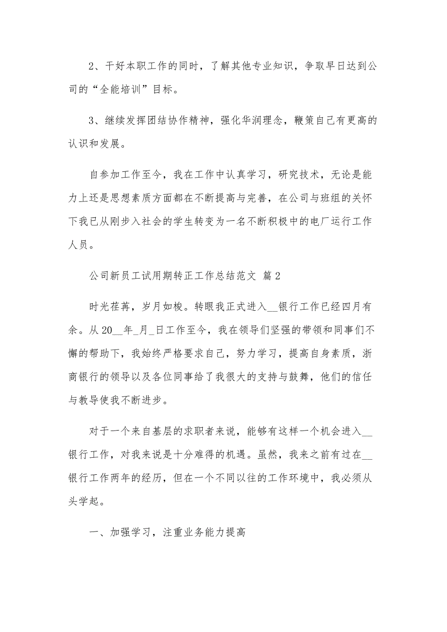 公司新员工试用期转正工作总结范文（26篇）_第4页