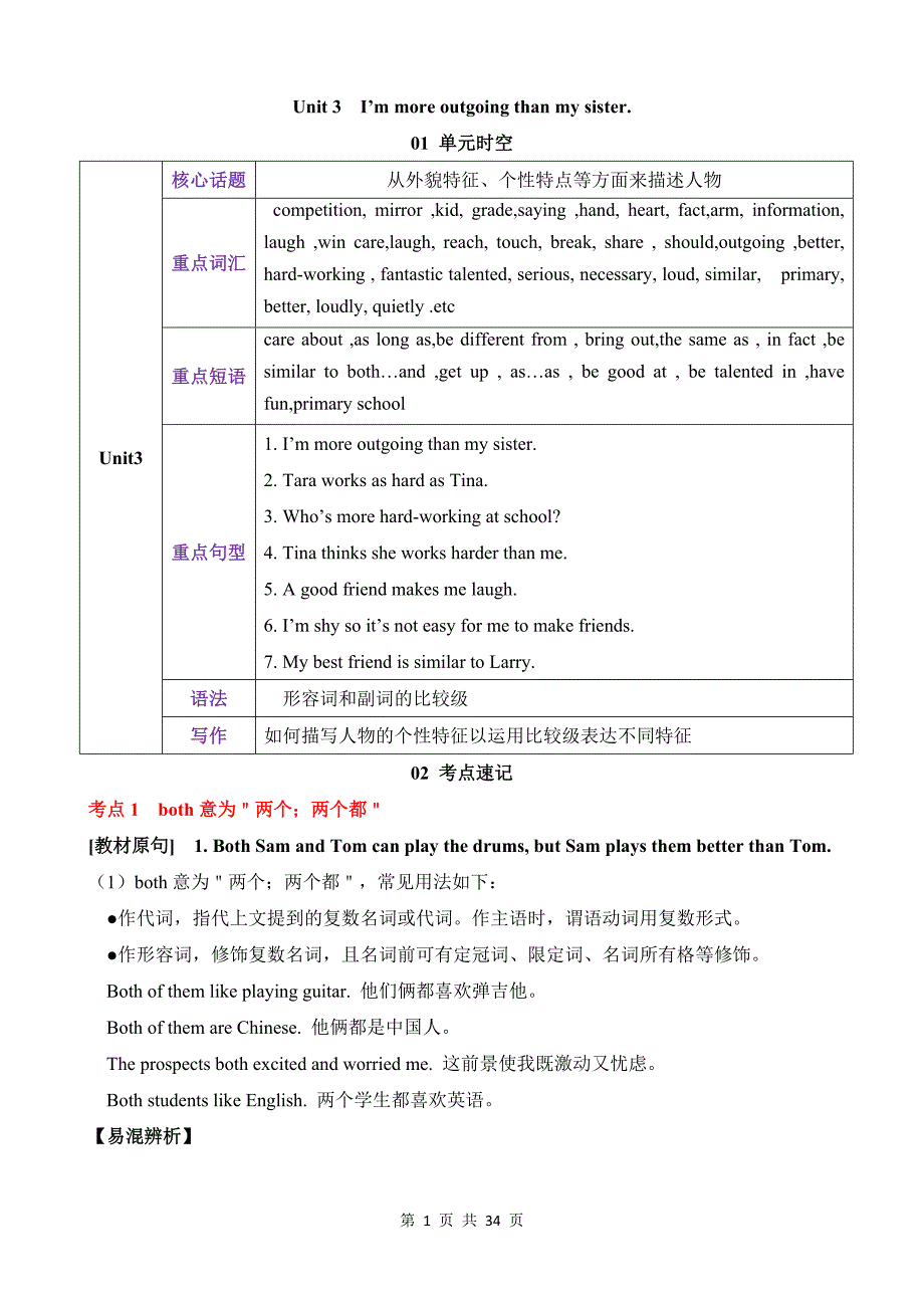 【人教】八上英语知识清单讲练测Unit 3知识清单_第1页