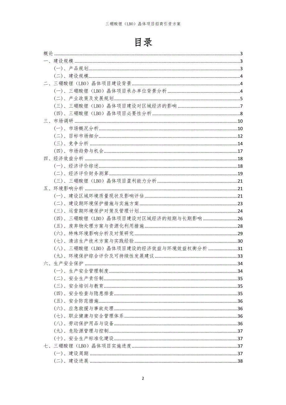2023年三硼酸锂（LBO）晶体项目招商引资方案_第2页