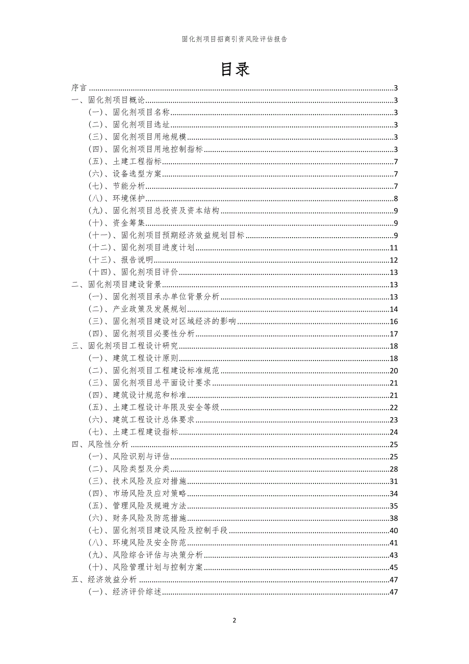 2023年固化剂项目招商引资风险评估报告_第2页