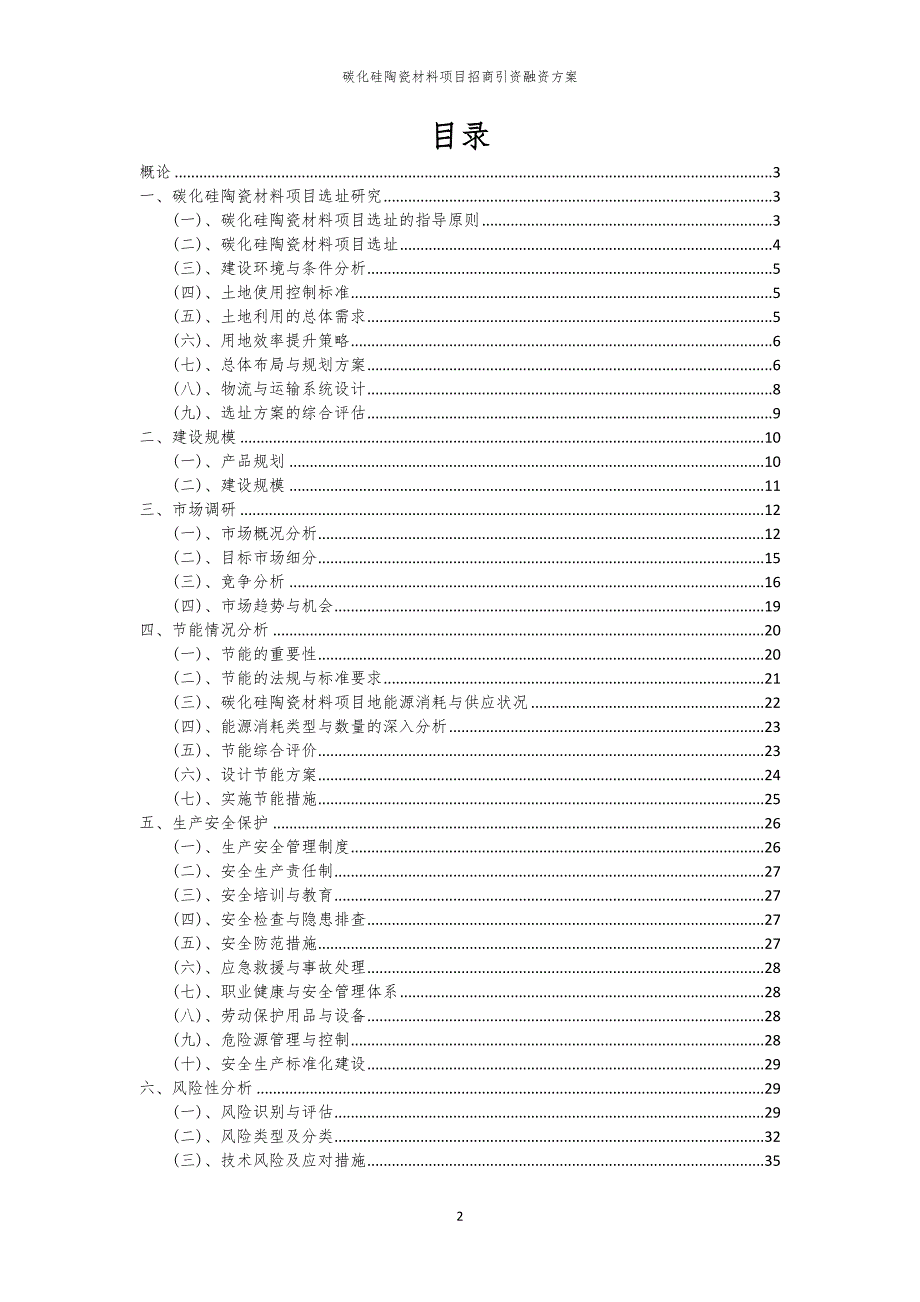 2023年碳化硅陶瓷材料项目招商引资融资方案_第2页