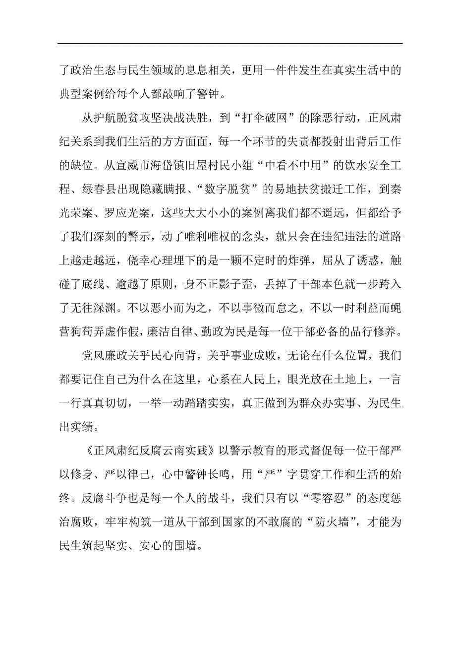 正风肃纪警示教育心得体会汇编_第5页