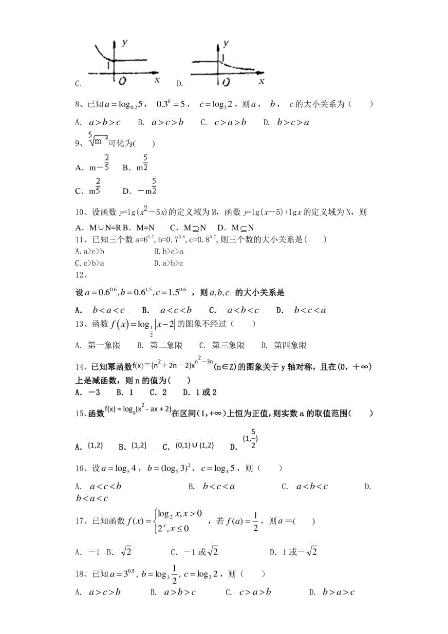 2021届人教a版（文科数学） 函 数 单元测试_第2页