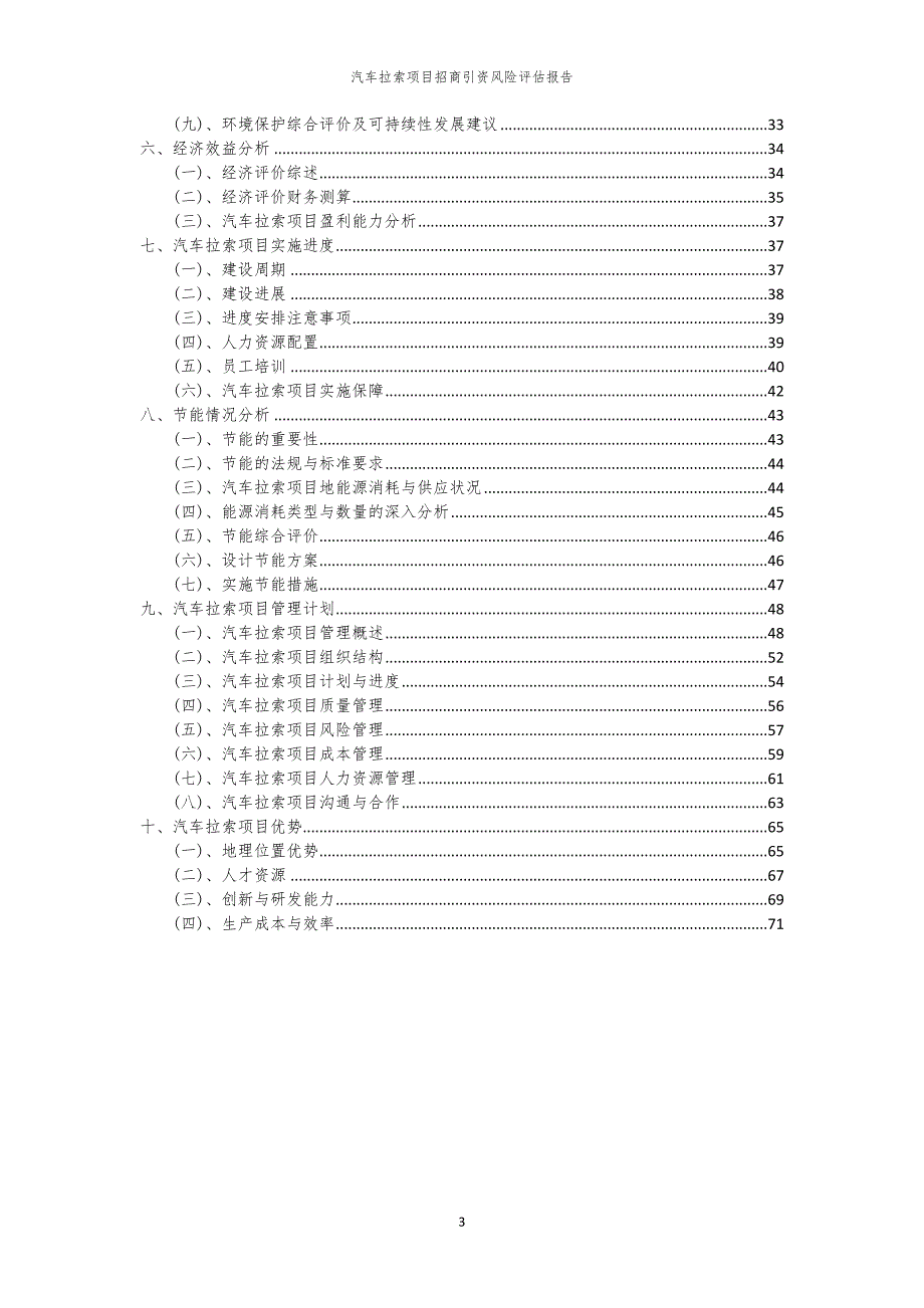 2023年汽车拉索项目招商引资风险评估报告_第3页