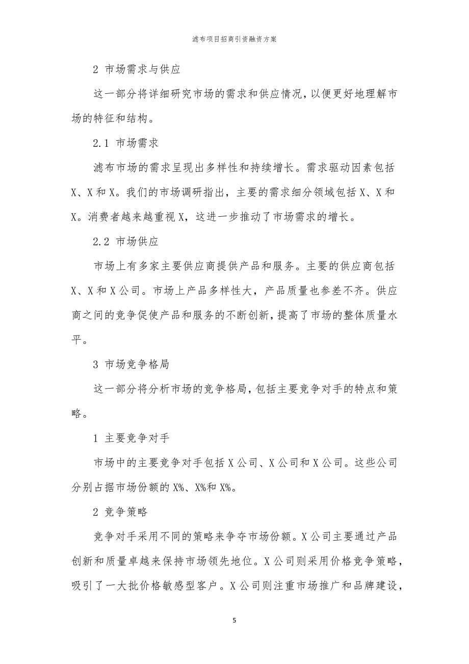 2023年滤布项目招商引资融资方案_第5页