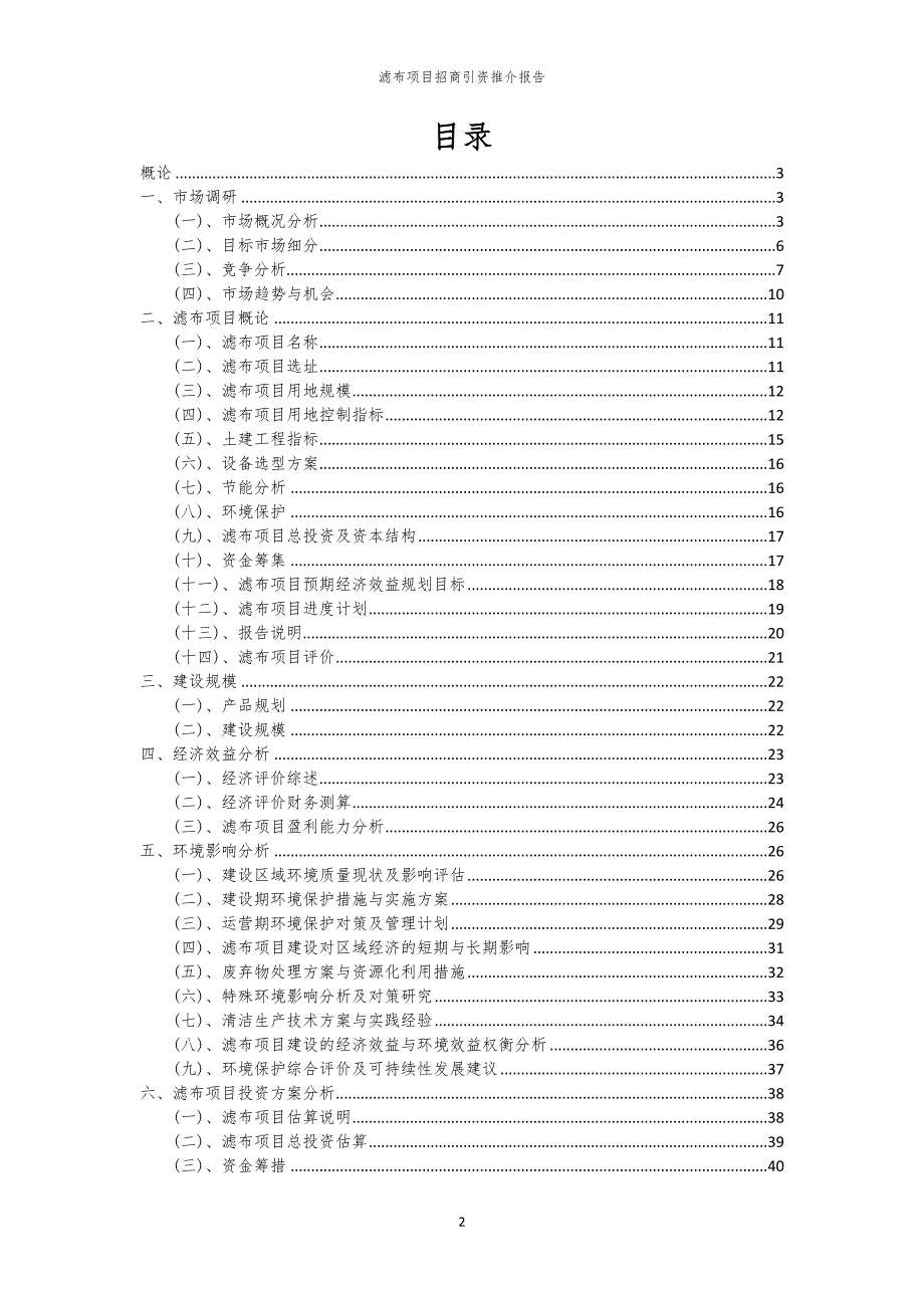2023年滤布项目招商引资推介报告_第2页