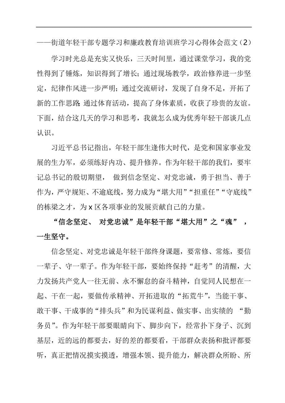 年轻领导干部专题学习和廉政教育培训班学习心得体会汇编_第5页