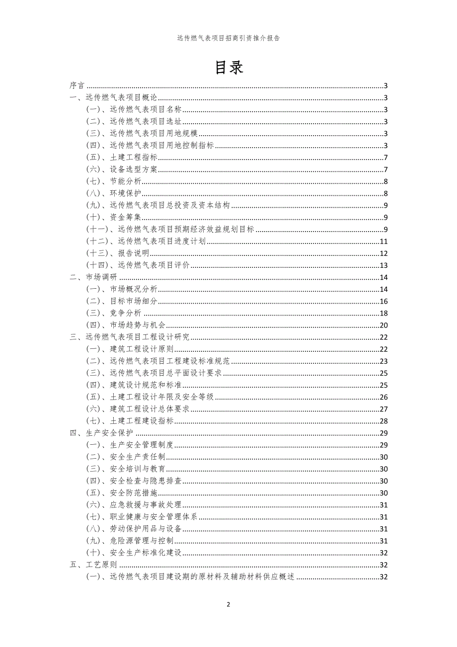 2023年远传燃气表项目招商引资推介报告_第2页