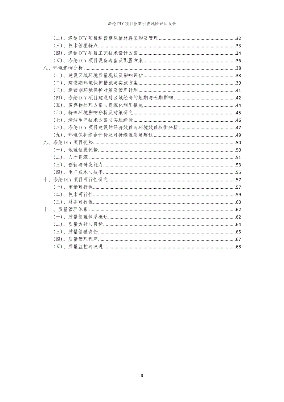 2023年涤纶DTY项目招商引资风险评估报告_第3页