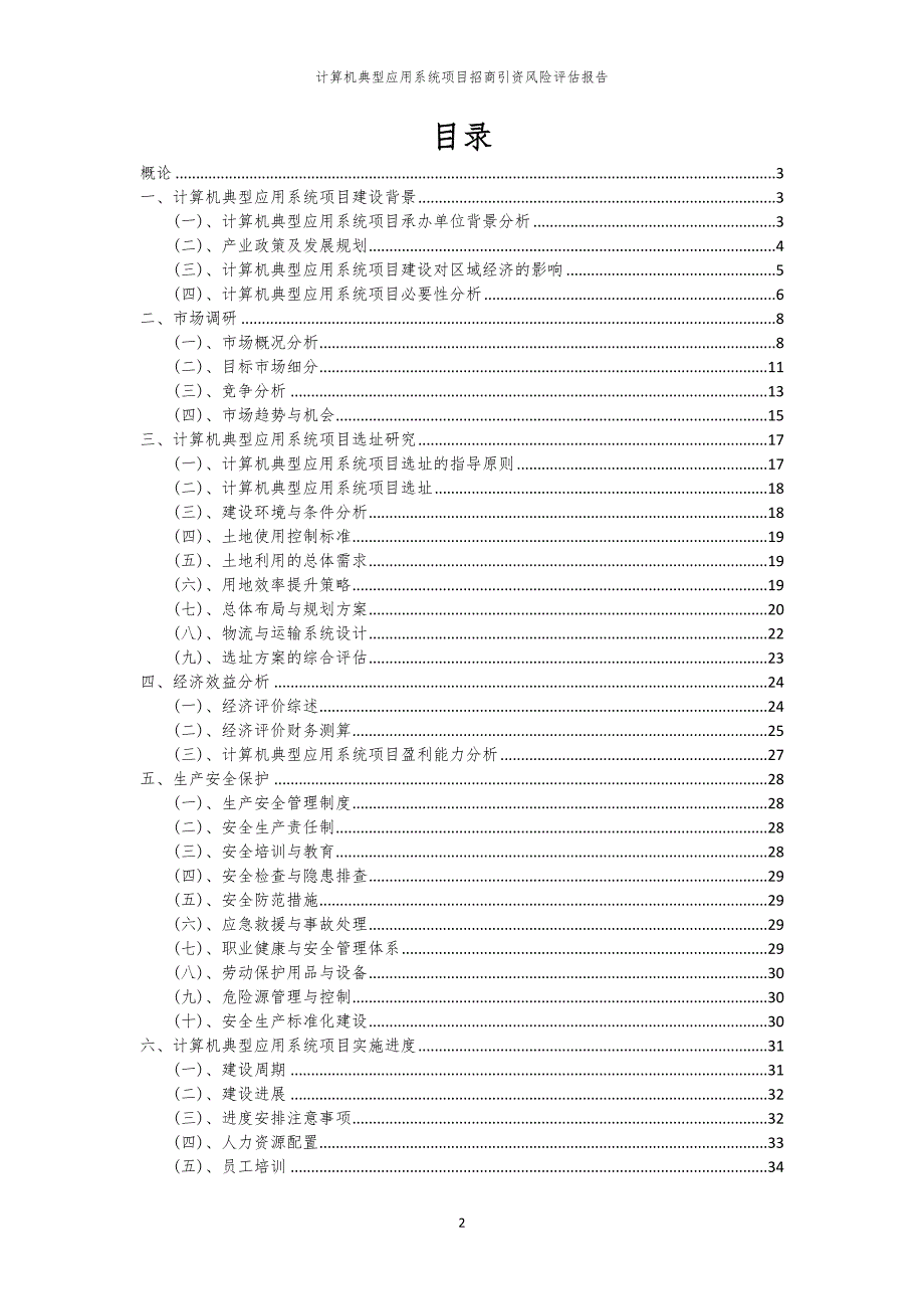 2023年计算机典型应用系统项目招商引资风险评估报告_第2页