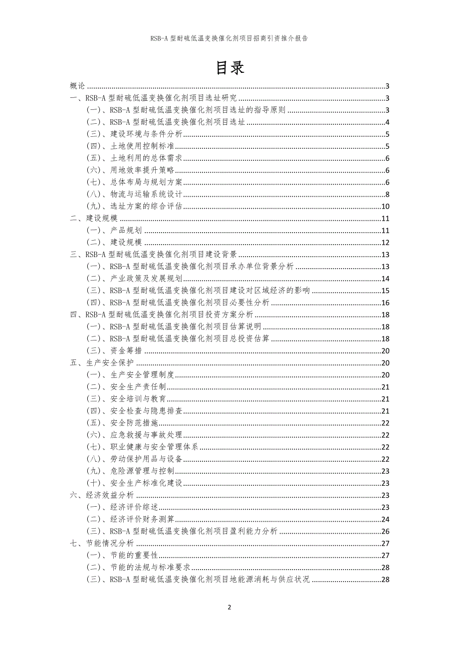 2023年RSB-A型耐硫低温变换催化剂项目招商引资推介报告_第2页