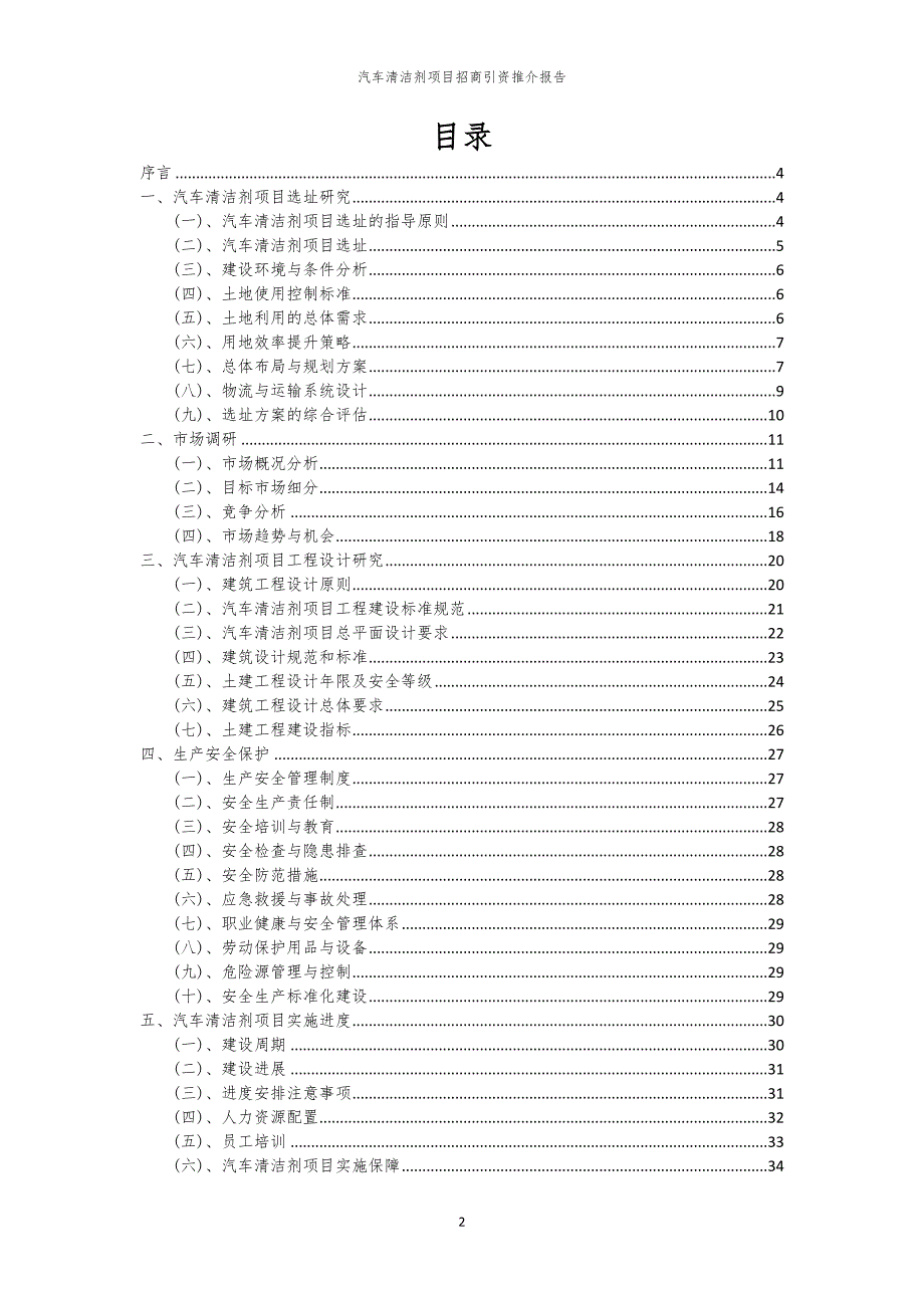 2023年汽车清洁剂项目招商引资推介报告_第2页