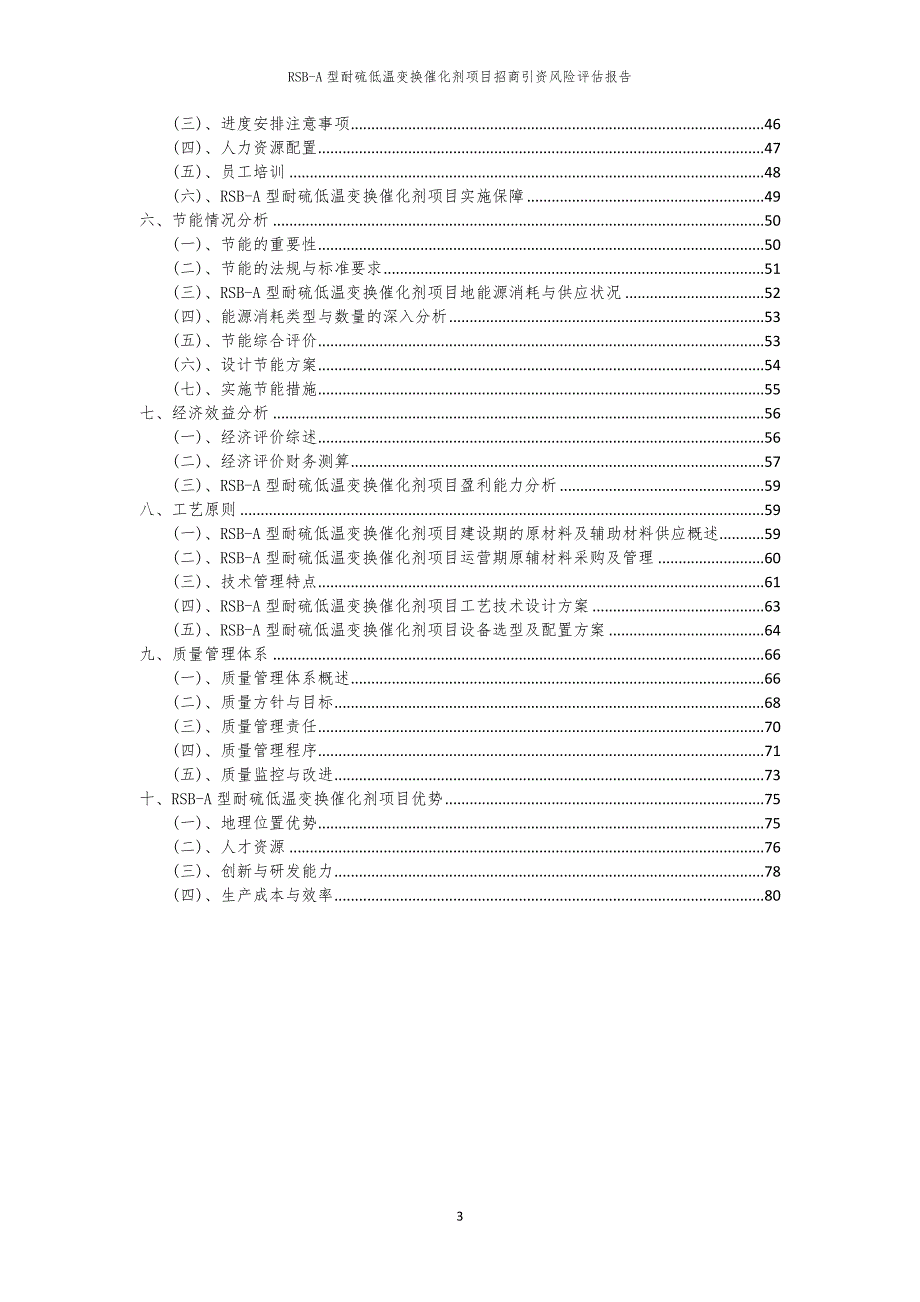 2023年RSB-A型耐硫低温变换催化剂项目招商引资风险评估报告_第3页