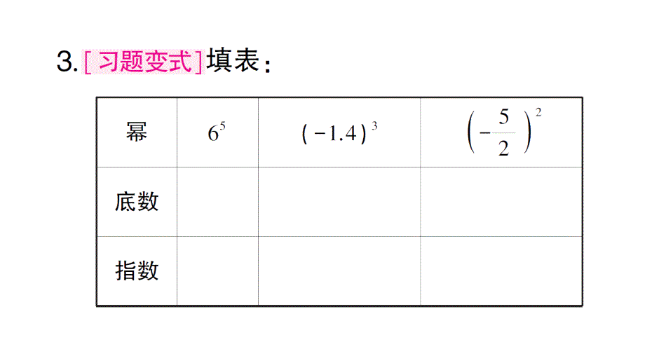 初中数学新北师大版七年级上册2.4第1课时 有理数的乘方课堂作业课件2024秋_第4页