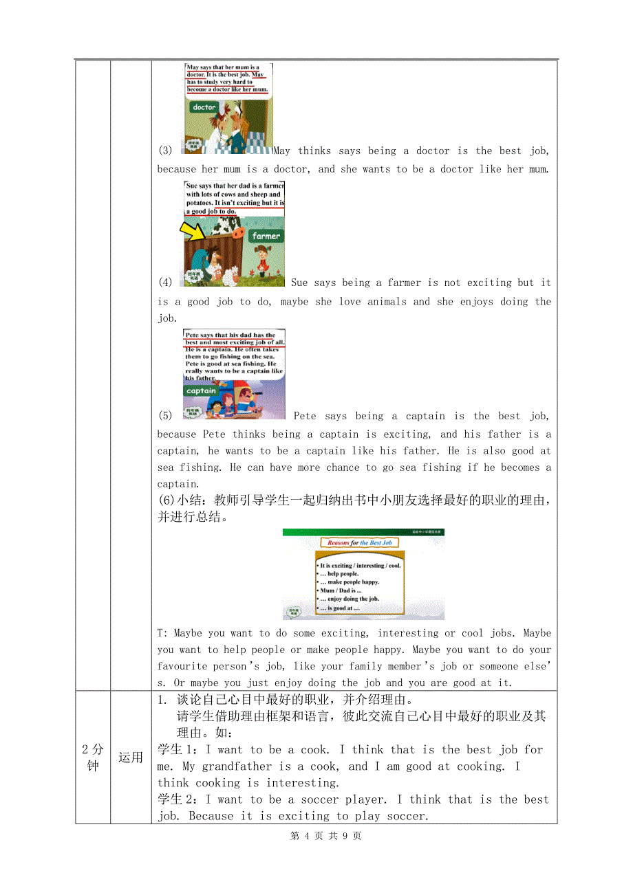 小学四年级英语(人教版)《Unit6-Jobs(第四课时)》-教学设计、课后练习、学习任务单_第4页