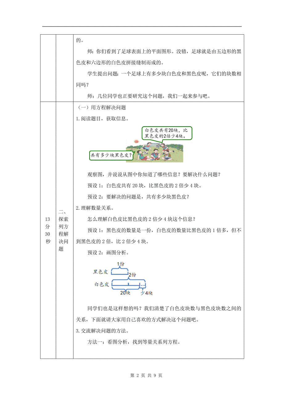 小学五年级数学(人教版)《实际问题与方程(第2课时)》-教学设计、课后练习、学习任务单_第2页