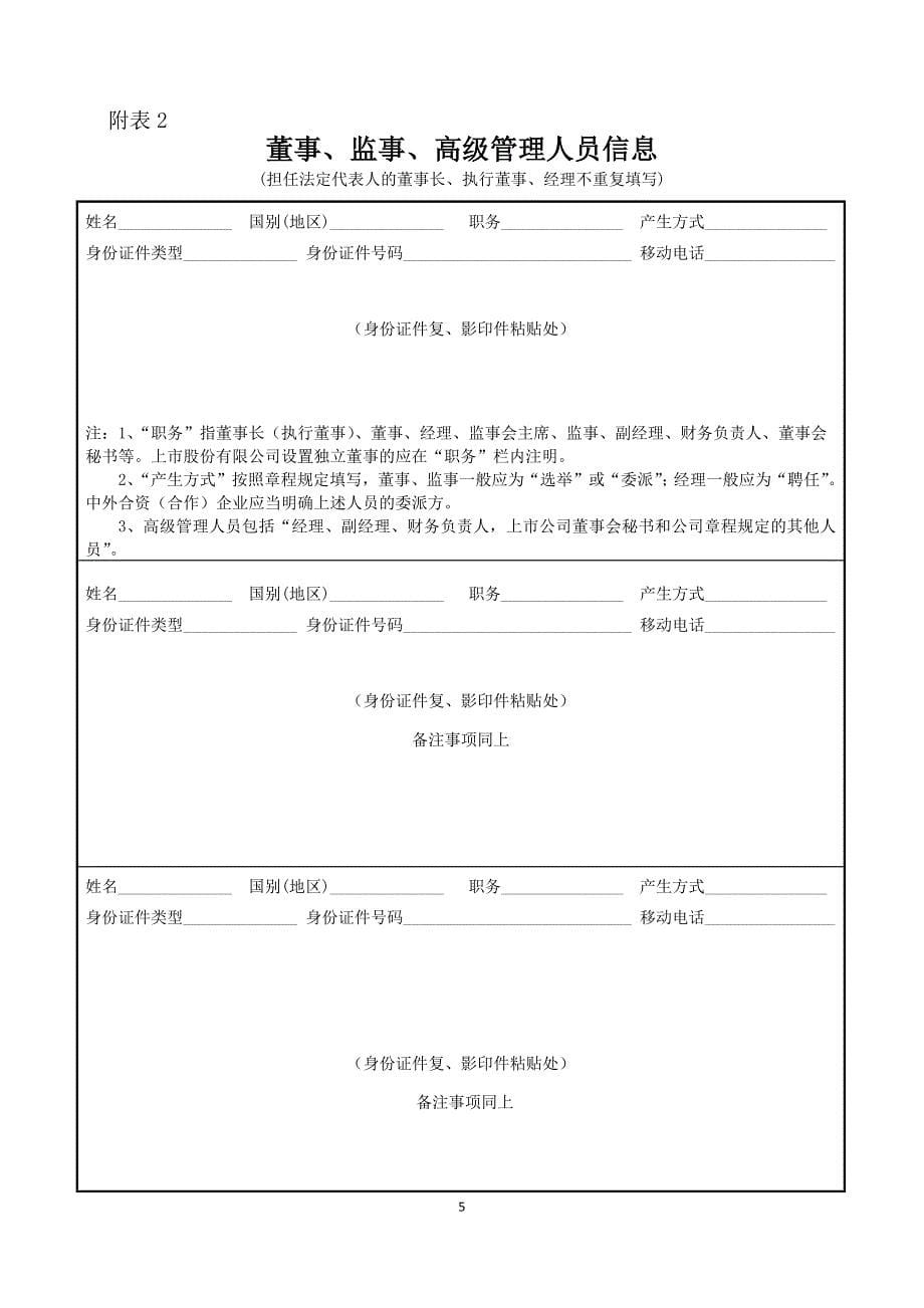 一人有限公司只变更法定代表人所需表格和材料参考文本_第5页