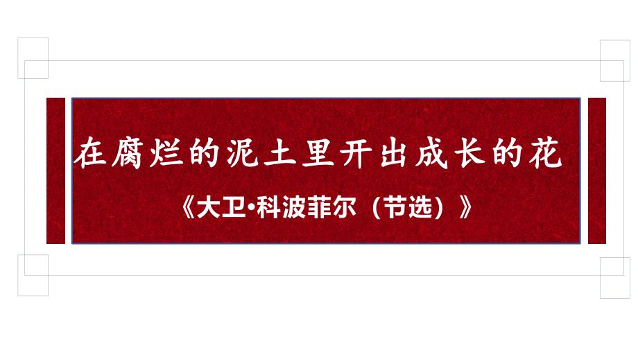 【语文】《大卫 科波菲尔（节选）》课件++2024-2025学年统编版高中语文选择性必修上册_第3页