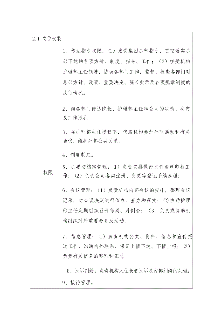 养老院护士长岗位职责（岗位说明书）_第3页