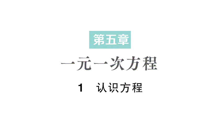 初中数学新北师大版七年级上册5.1认识方程作业课件2024秋季学期_第1页