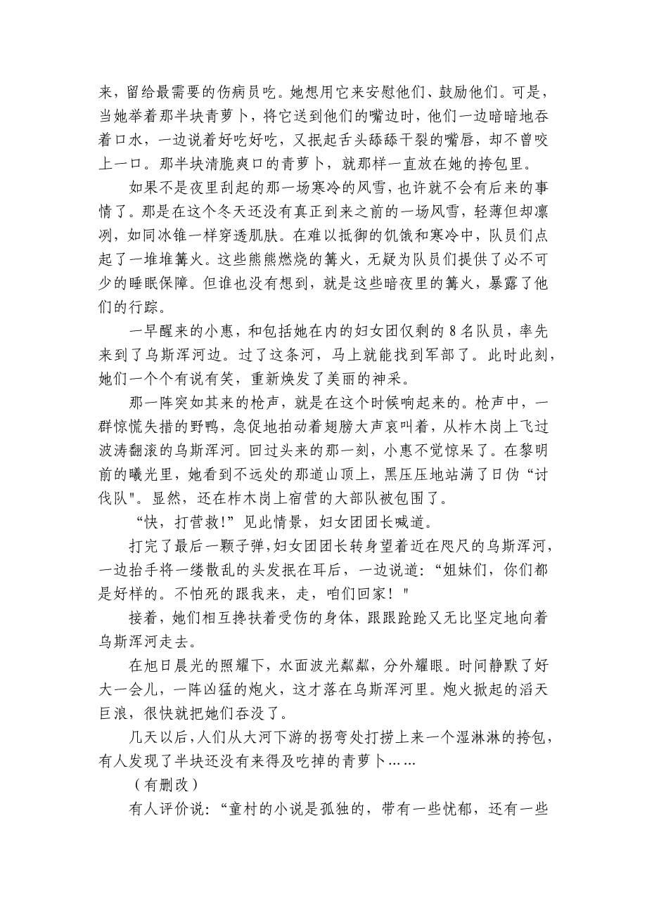 文学类文本阅读（主旨理解与分析）专项练2025年高考语文复习备考_第5页