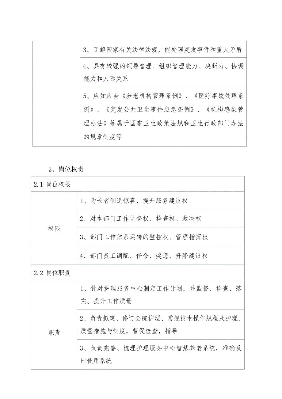 养老院护理部护士长岗位职责（岗位说明书）_第2页