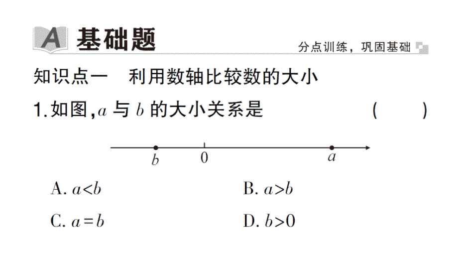 初中数学新华东师大版七年级上册1.2.2 在数轴上比较数的大小作业课件2024秋_第2页