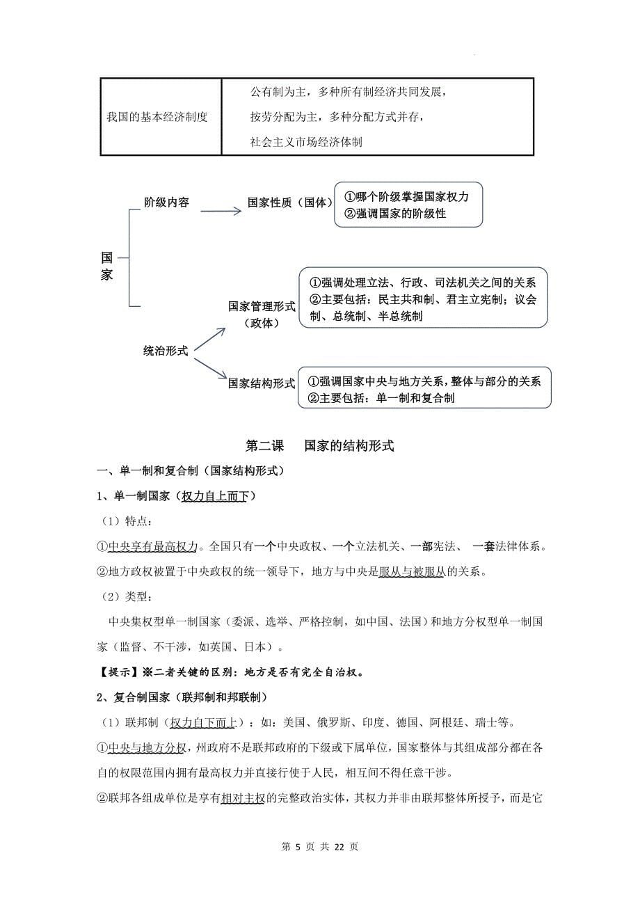 2025届高考政治一轮复习：统编版选择性必修1《当代国际政治与经济》知识点考点复习提纲_第5页