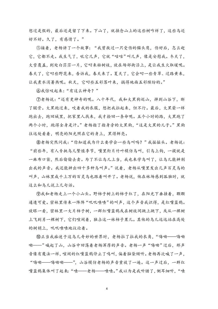 2025年春九年级语文下册期末综合测试卷（人教河南版）_第4页