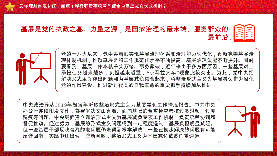 乡镇（街道）履行职责事项清单健全为基层减负长效机制党课课件_第2页