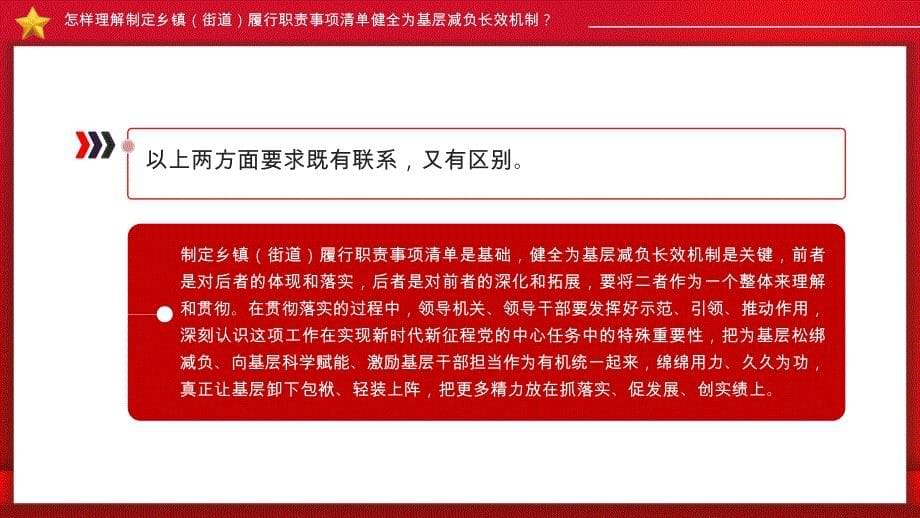 乡镇（街道）履行职责事项清单健全为基层减负长效机制党课课件_第5页