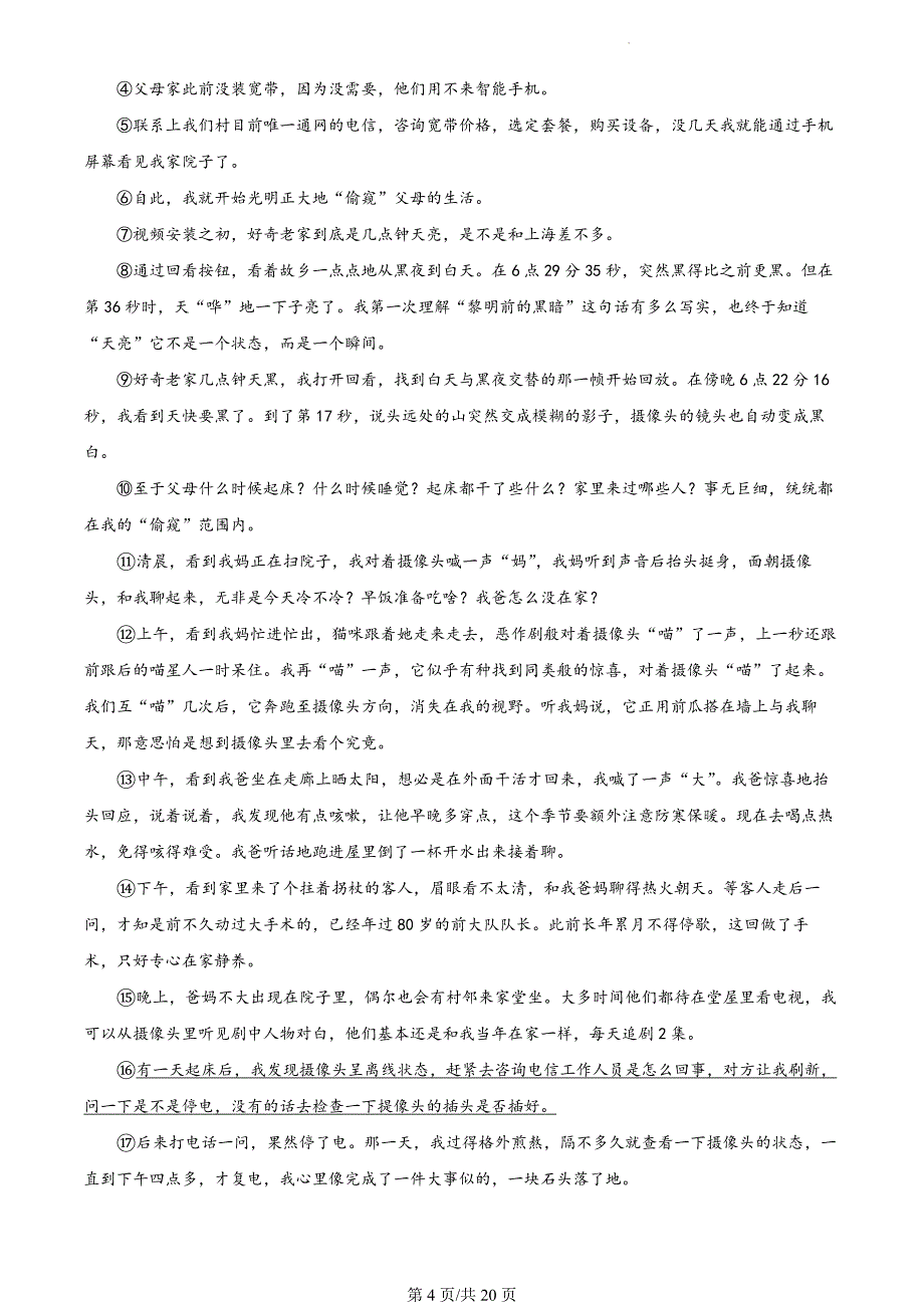 河南省洛阳市新安县2023-2024学年九年级上学期期末语文试题（解析版）_第4页