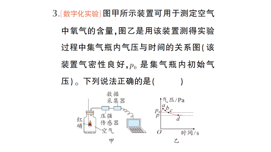 初中化学新人教版九年级上册第二单元微专题二 空气中氧气含量的测定作业课件2024秋_第4页