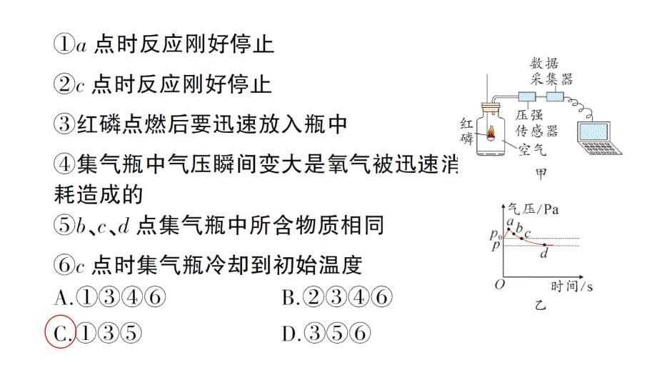 初中化学新人教版九年级上册第二单元微专题二 空气中氧气含量的测定作业课件2024秋_第5页