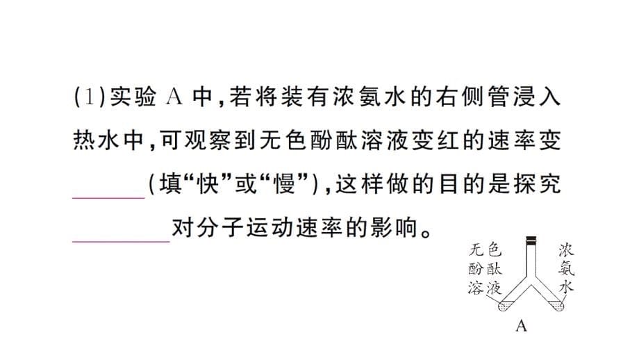 初中化学新人教版九年级上册第三单元课题1微专题 分子运动现象的探究作业课件（2024秋）_第5页