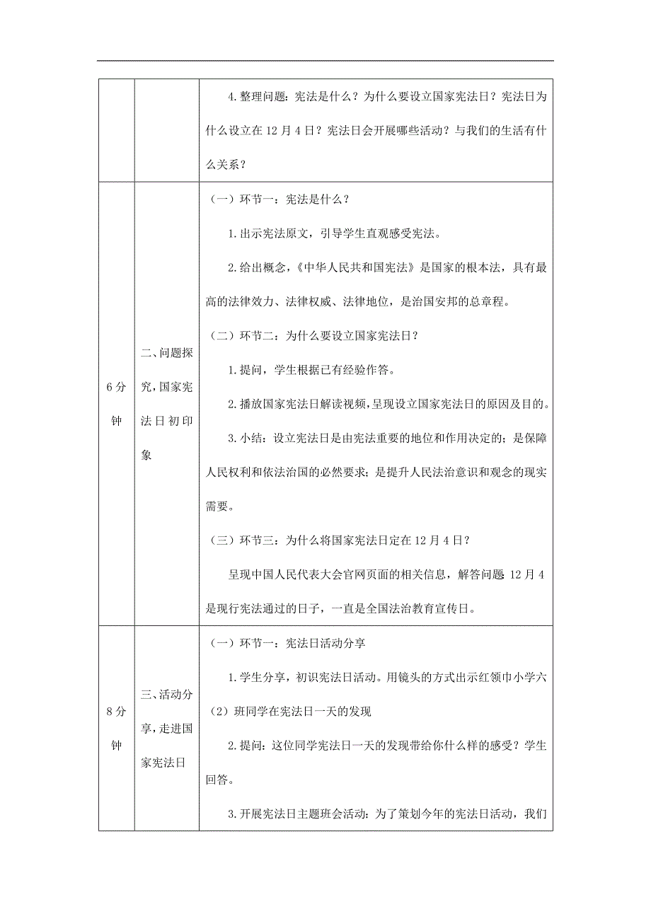 2024年小学道法教案六年级【道德与法治(统编)】宪法是根本法(第一课时)-教学设计_第2页