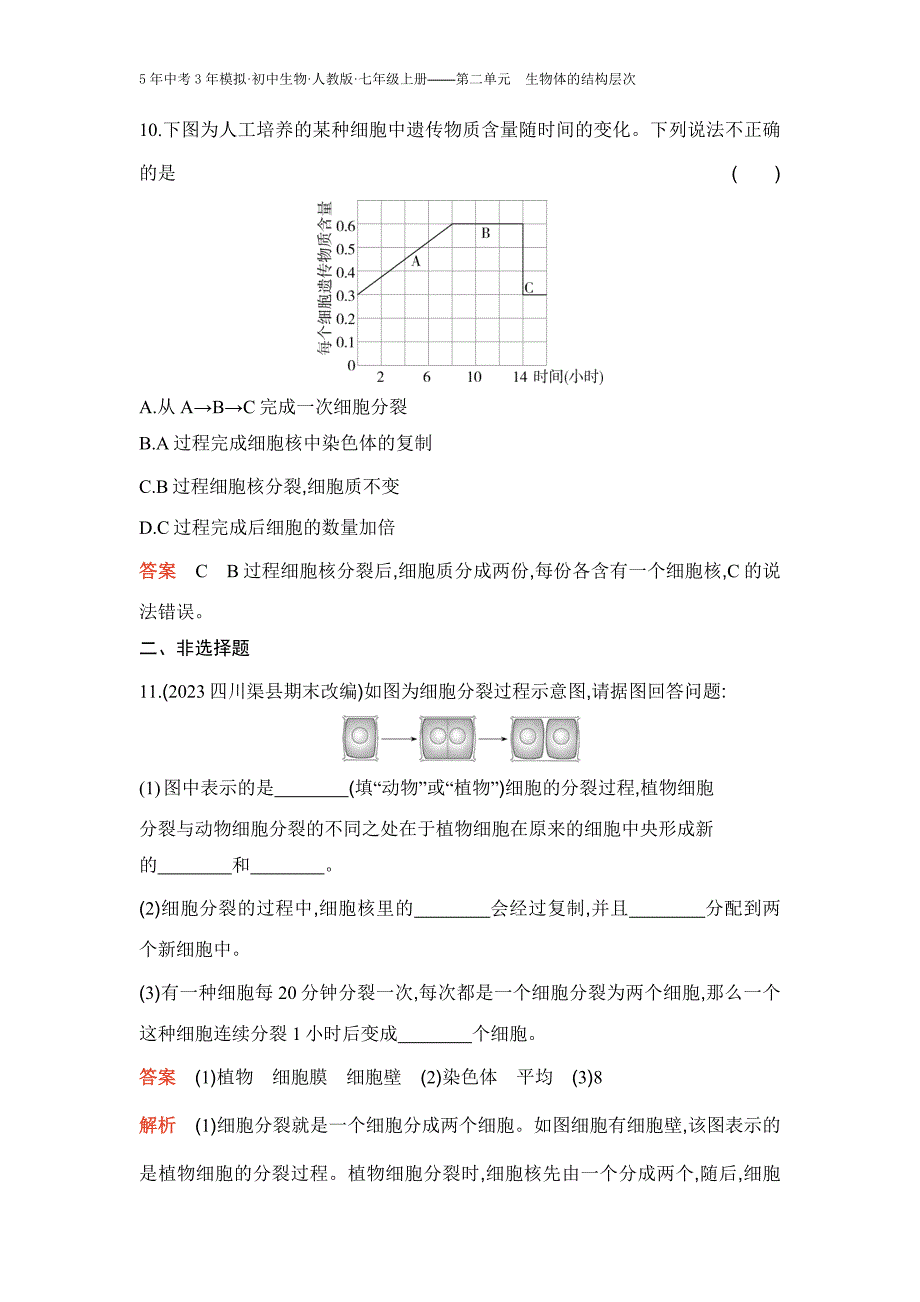 人教版生物七年级上册第一节　细胞通过分裂产生新细胞_第4页